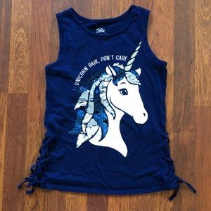 2/$10 Girl’s Justice Unicorn Tank Top, size 14/16